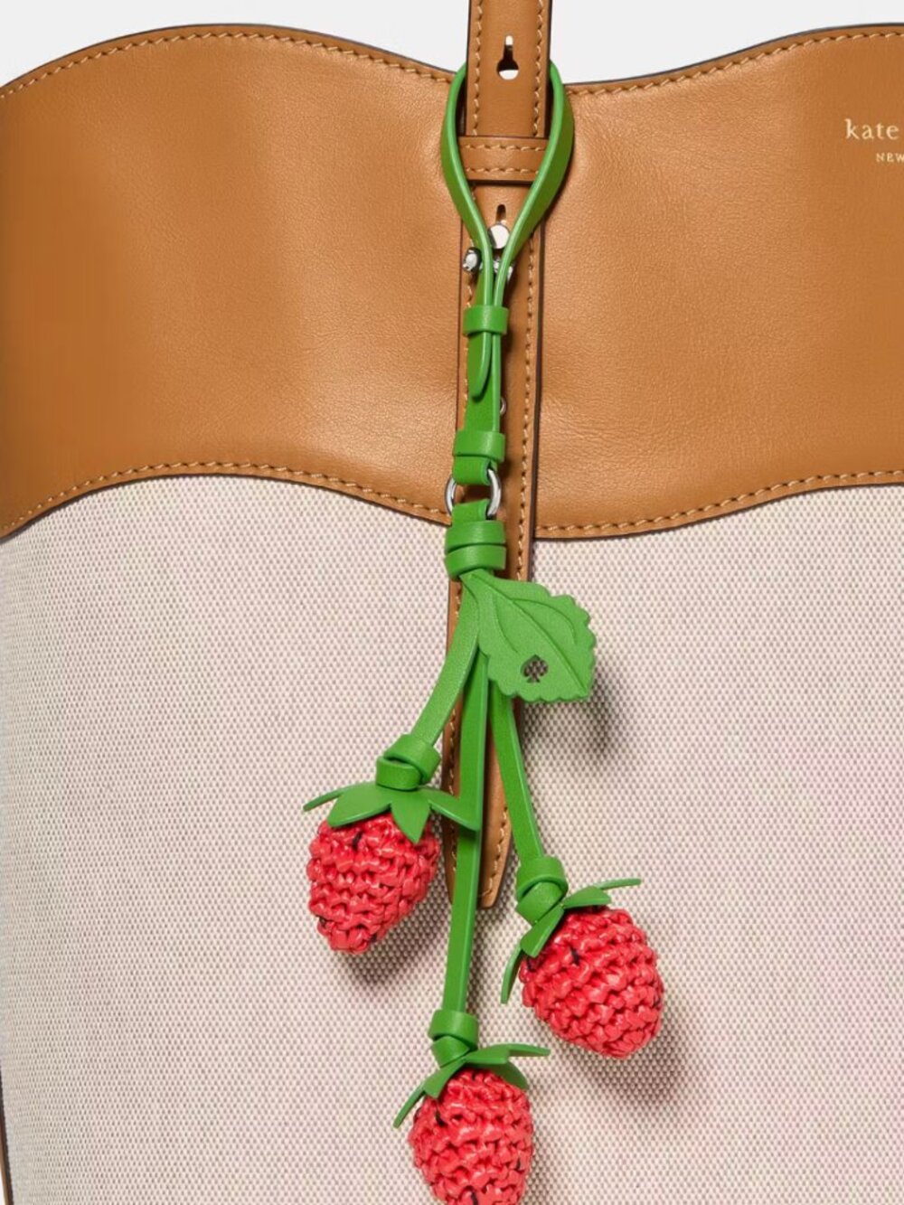 Kate Spade Charmed Strawberry crochet bag charm - Picture 6 of 6
